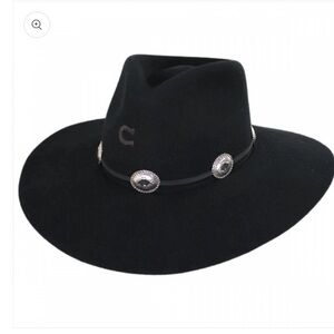 Charlie 1 Horse Travelers With Concho Black Western Hat with Silver Accents